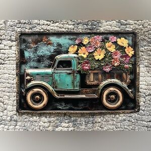 Metal truck wall decor